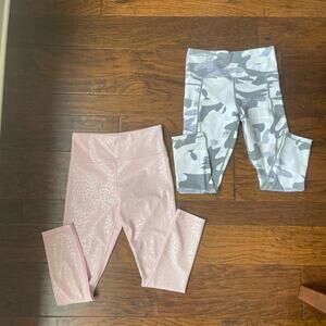 Bundle of 2 Ziya Leggings Camo Cheetah Print Athletic Athleisure Size 4